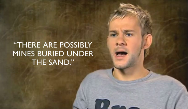 photo caption - "There Are Possibly Mines Buried Under The Sand."