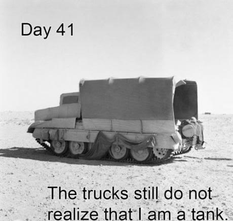 crusader tank - Day 41 The trucks still do not realize that I am a tank.
