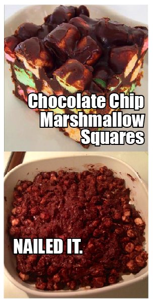 chocolate marshmallow squares - Chocolate Chip Marshmallow Squares Nailed It.