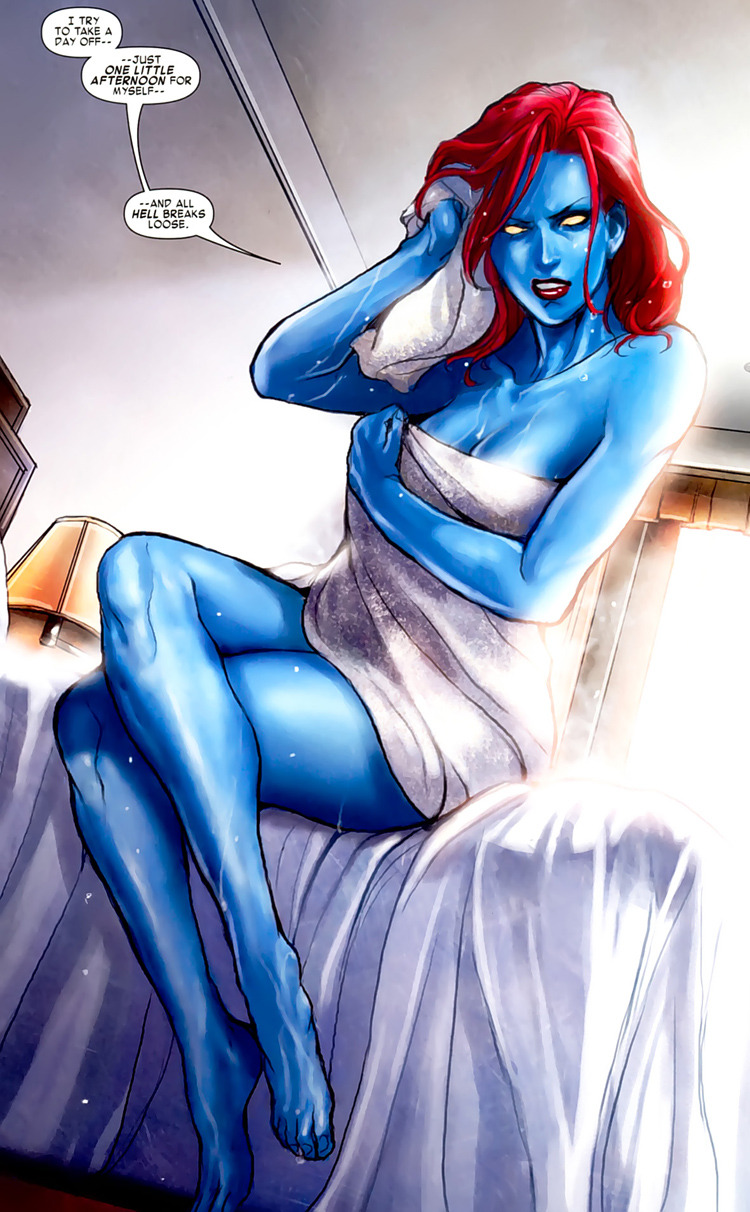 Mystique used to have a lesbian lover named Irene Adler. Marvel wasn’t allowed to portray a gay relationship, so they made them to be friends, but later announced that they were a couple.