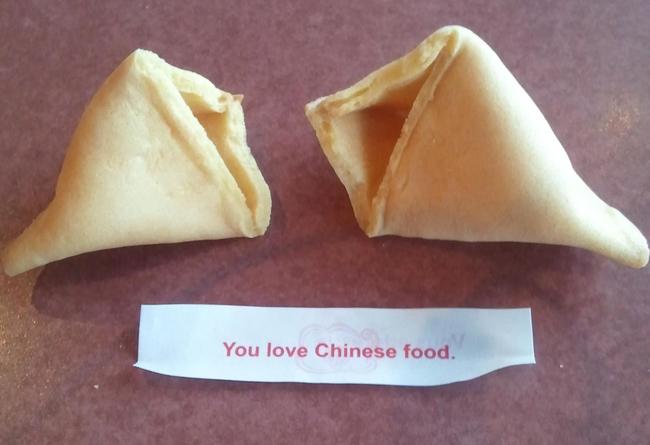 fortune cookie - You love Chinese food.