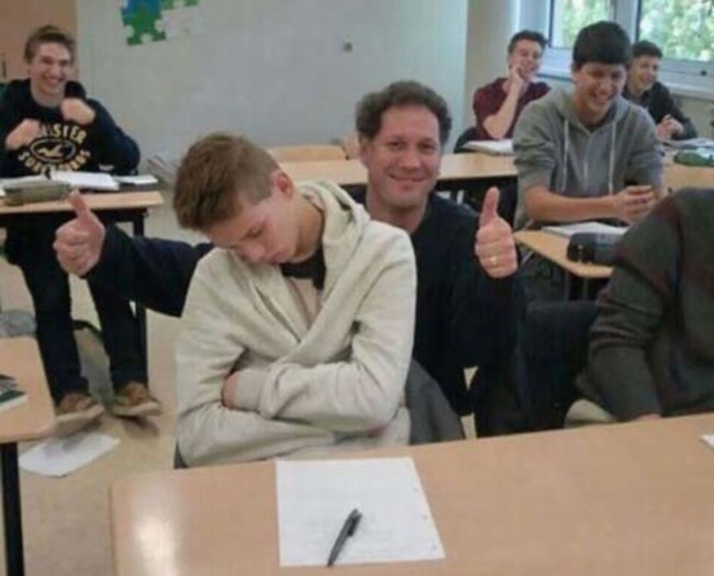 teacher sleeping student