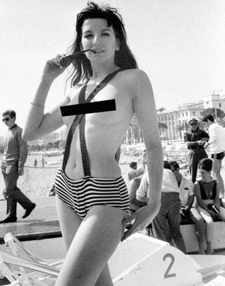 The monokini was invented in 1964, by Rudi Gernreich (1922-1985), cofounder of one of the first American gay rights groups, the Mattachine Society. The original monokini had a pair of thin straps that left the breasts bare.