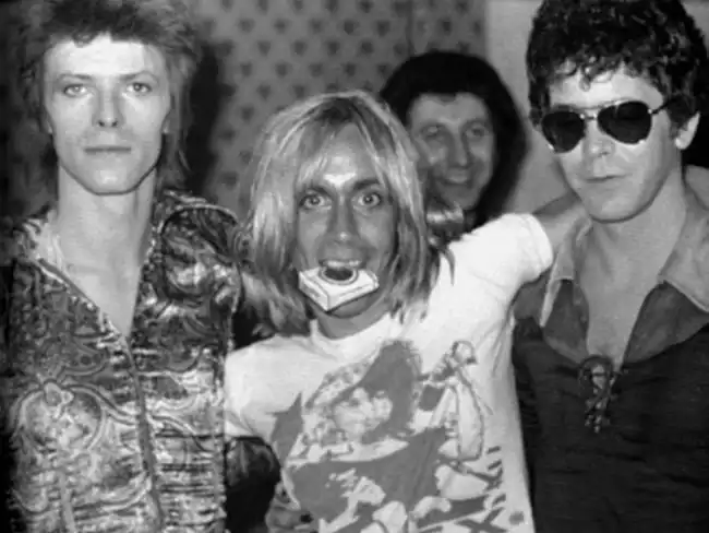 David Bowie, Iggy Pop, and Lou Reed in 1971.