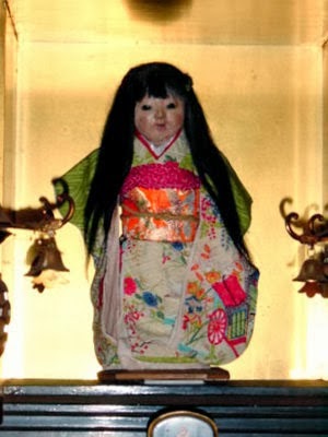 Okiku Doll - is a doll wearing a kimono that belonged to a girl named Okiku, who died of cold. Its hair grows (they used to be short) and analysis shows that it's human. The doll is said to be possessed and in currently displayed at the Mannenji temple.