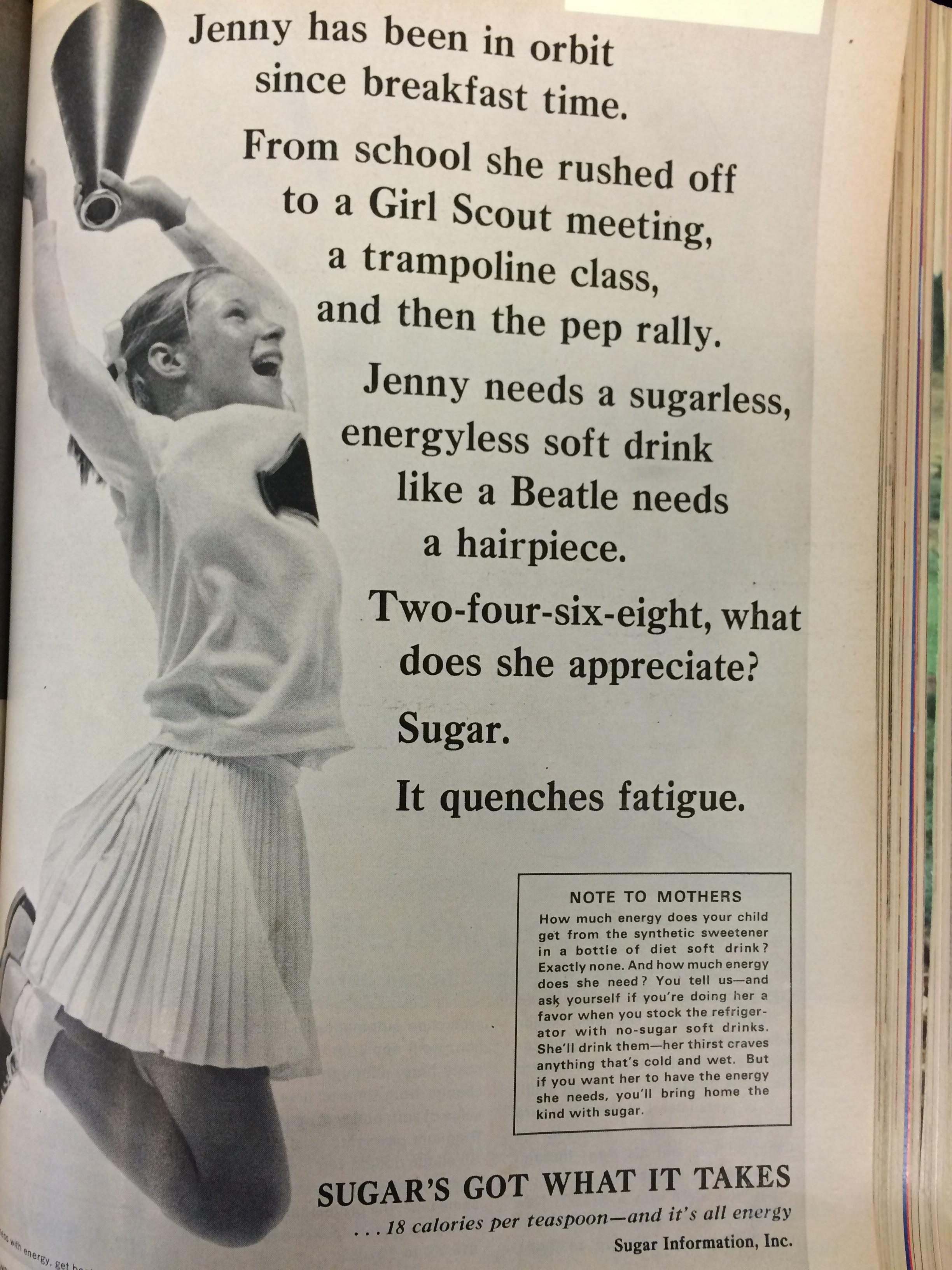 Ad For Sugar, Time Magazine, November 13th, 1964 Issue.