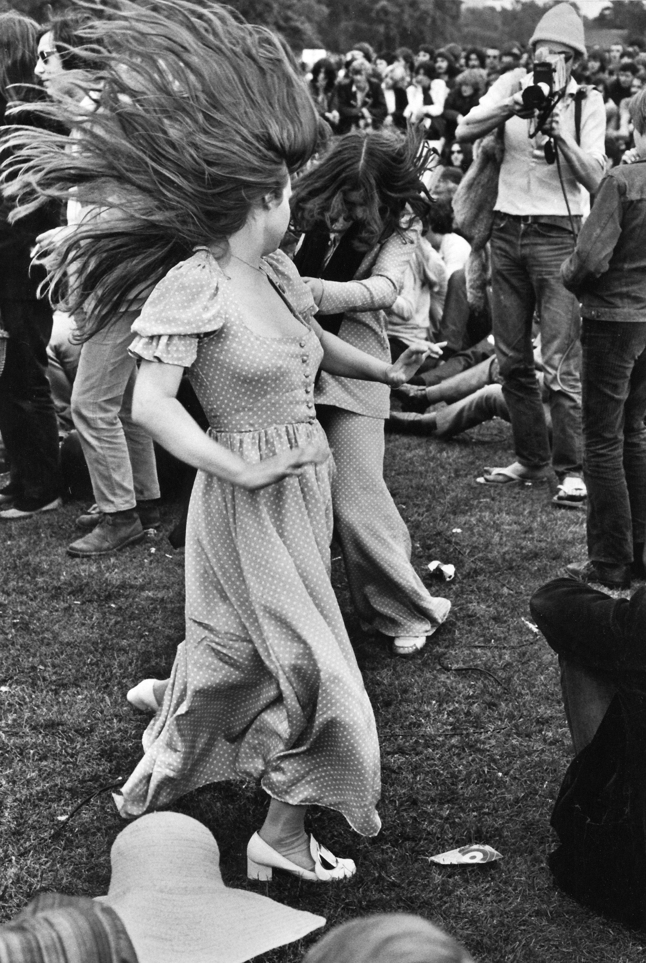 Women dancing at a Rolling Stones Concert, Hyde Park 1969.