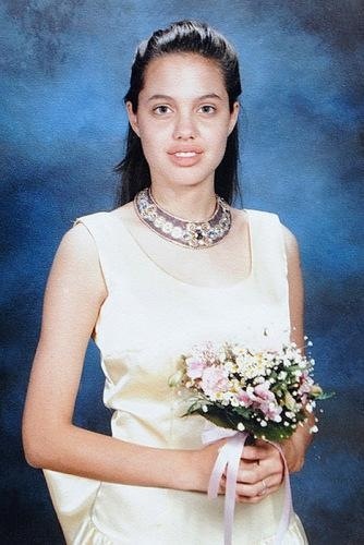 Angelina Jolie's prom photo, circa 1993.
