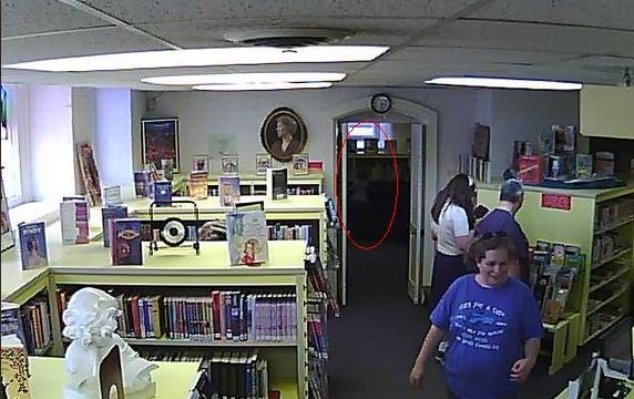 This is the Willard Library. They have a camera that refreshes every 60 seconds,  24 /7. Can you see the ghost?
