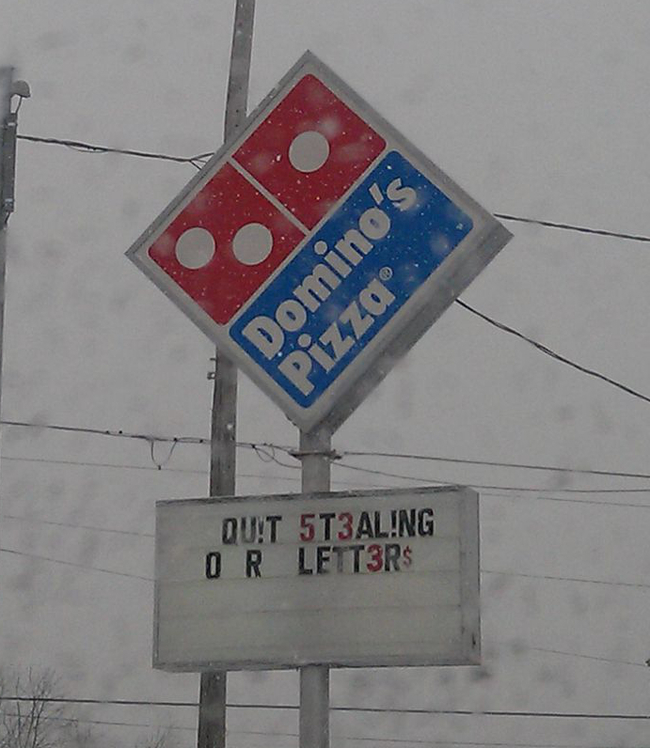 dominos pizza - OzZ Domino's Duit 5T3ALING Or LETT3R$
