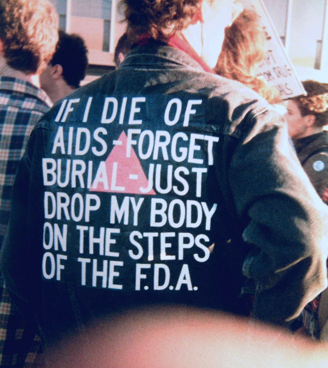 AIDS activist at ACT UP's FDA protest, October 11, 1988.