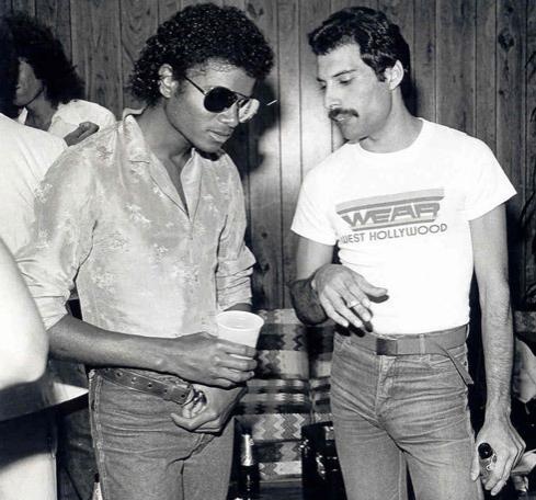 Michael Jackson and Freddie Mercury, 1980.