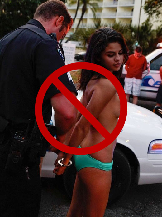 Girl topless in public? You're going to jail for indecent exposure.