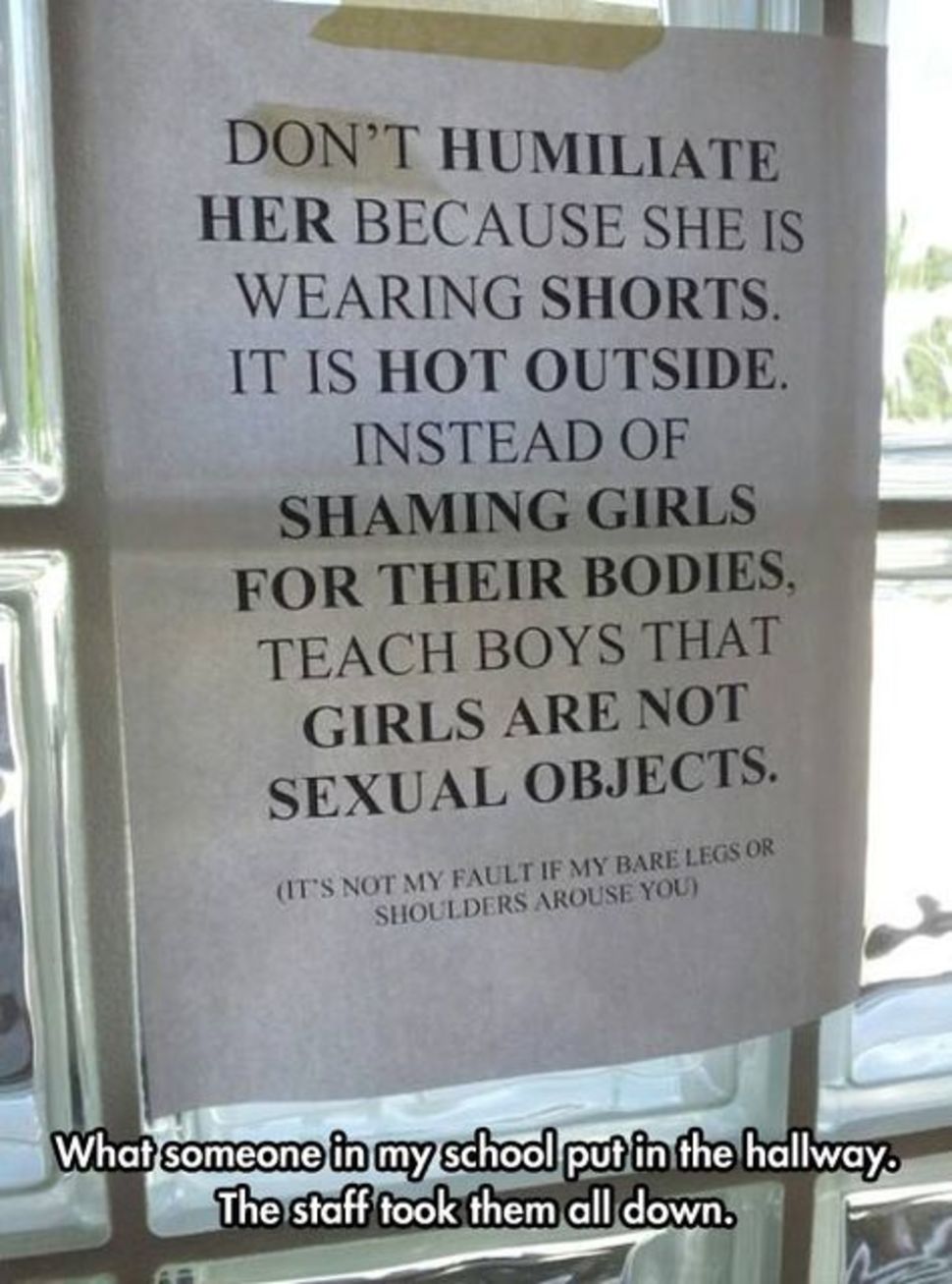 The students started opposing the ridiculous sexist dress code.