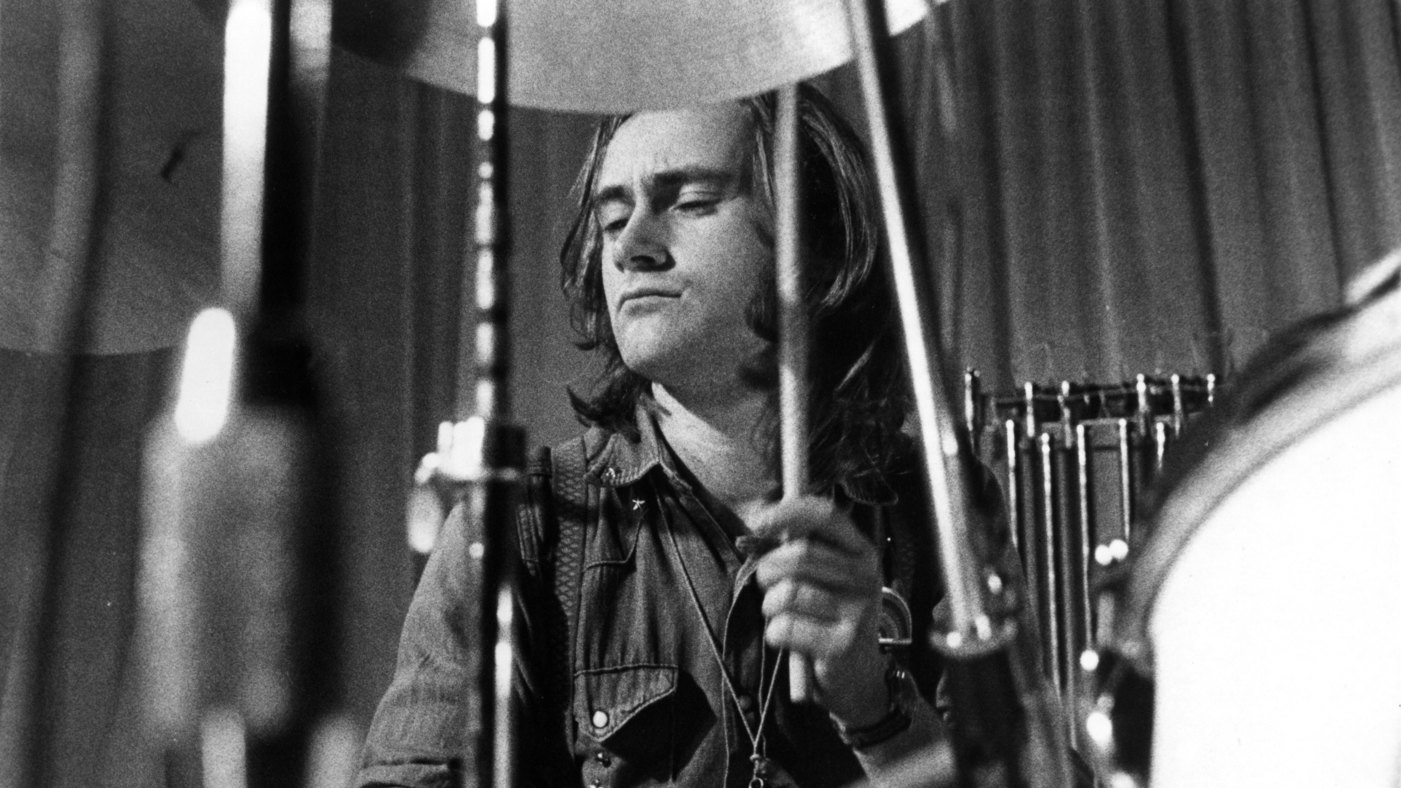 Phil Collins drumming for Genesis in the 1970's.