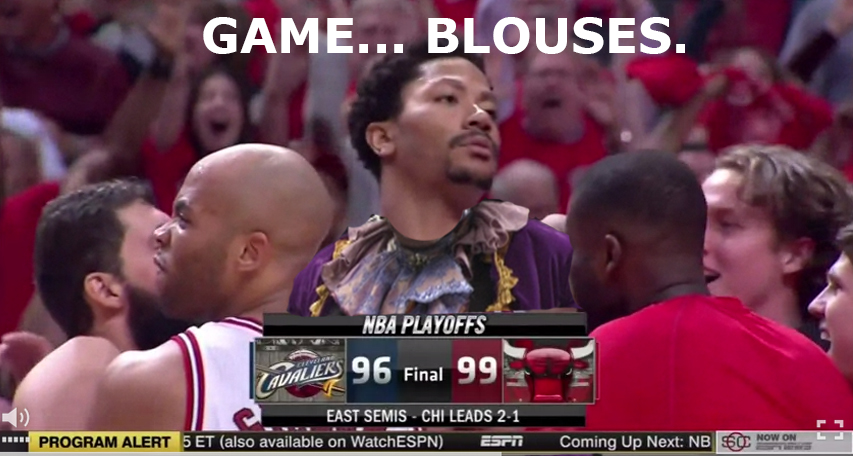 derrick rose buzzer beater meme - Game... Blouses. Nba Playoffs Cavaliers 96 Final 99 East Semis Chi Leads 21 Program Alert 5 Et also available on WatchESPN Eorn " Coming Up Next Nb 90C Now Ol