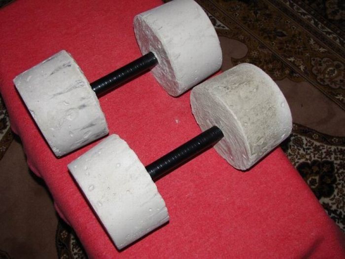 There you go, your own heavy dumbells.