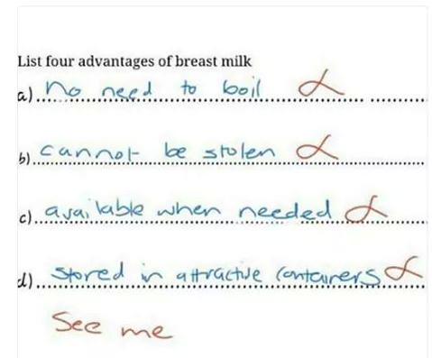 document - List four advantages of breast milk a.ne.need to boil......... b. cannot be stolen a c. available when needed ... 2.Stored in a tractul conteners.fr See me
