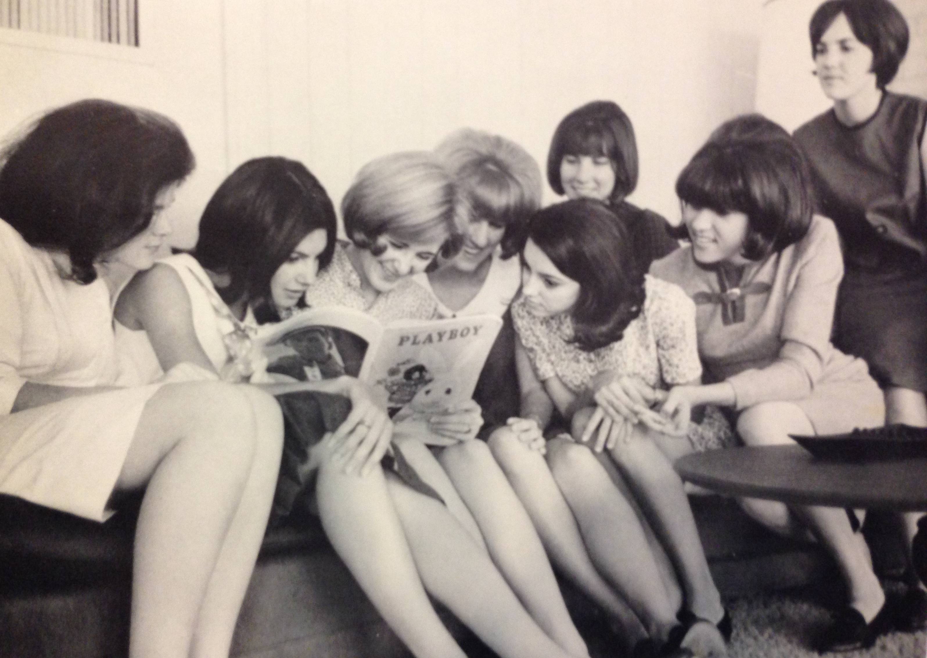 girls reading playboy