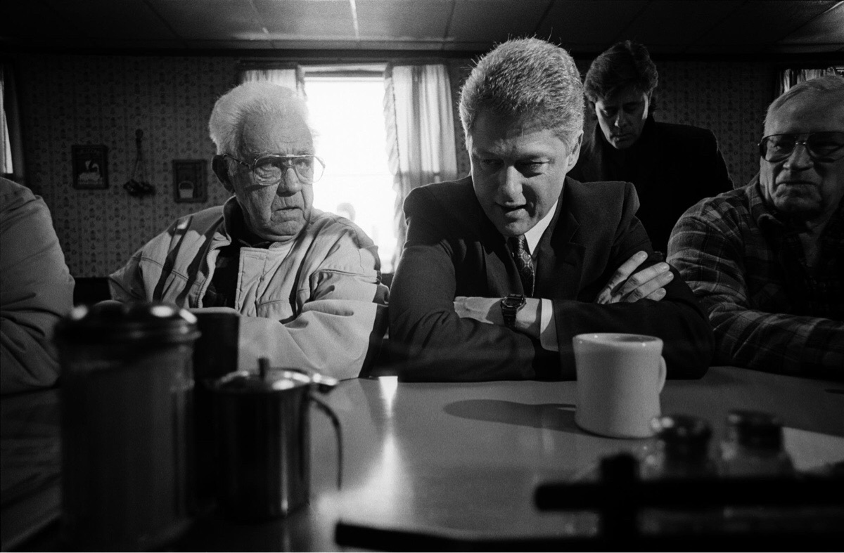 Bill Clinton and 'undecided voter,' New Hampshire primary, Jan., 1992.