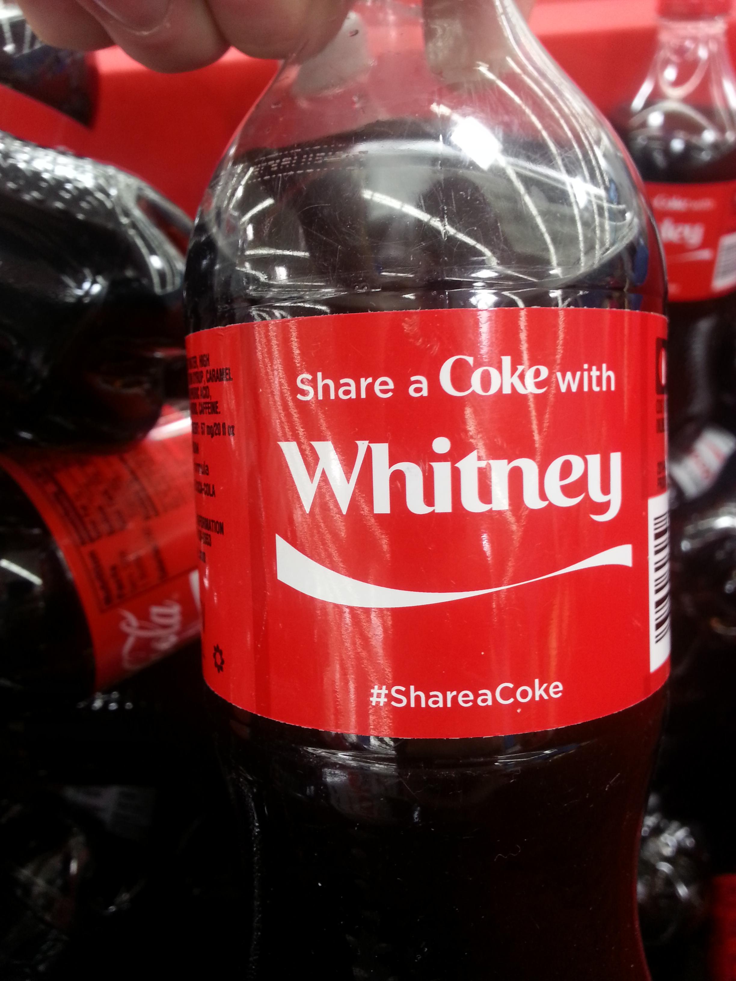 share a coke with whitney - a Coke with Whitney