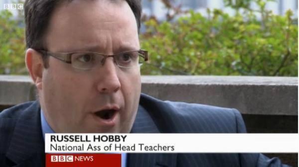 news caption - Russell Hobby National Ass of Head Teachers Bbc News