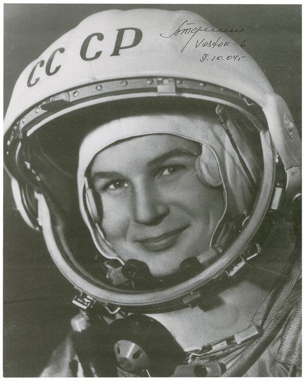 Valentina Tereshkova, Soviet cosmonaut, and the first woman in space. 

1963.