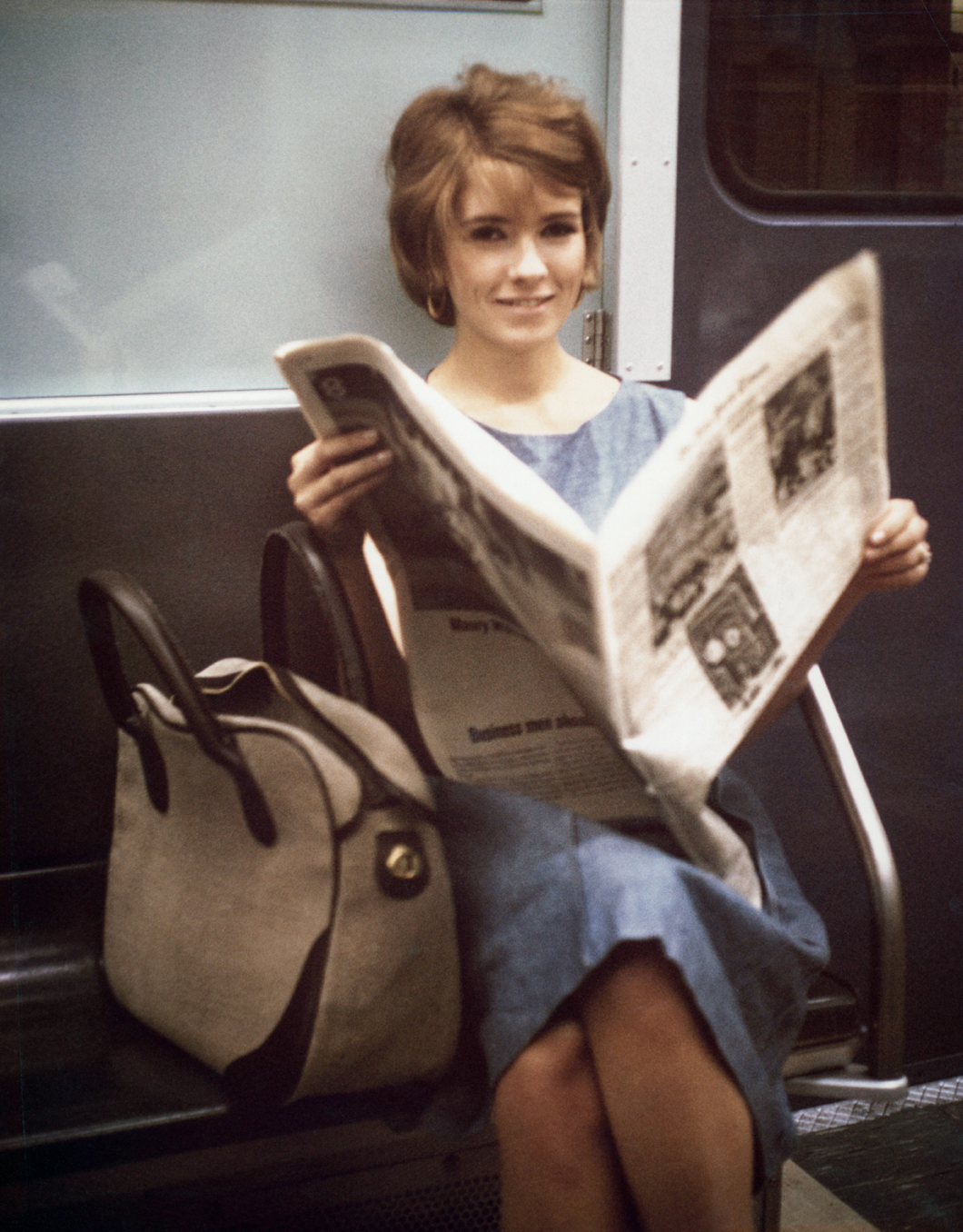 Martha Stewart on the NYC subway in the sixties.