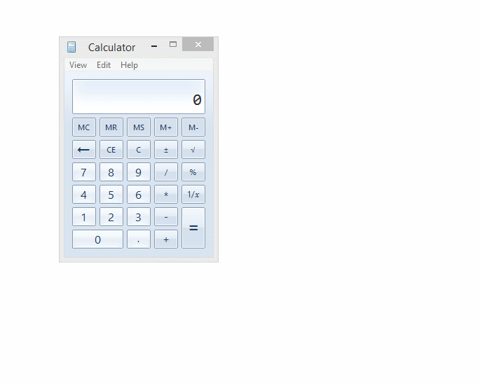 computer calculator gif - D X Calculator Edit Help View Mc Mr Ms M M Cec 7 8 4 1 5 2 3