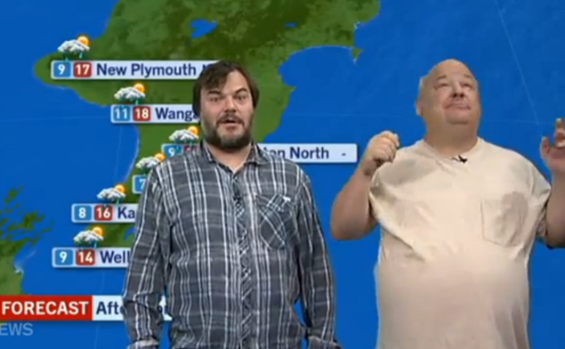 Tenacious D is doing weather there.