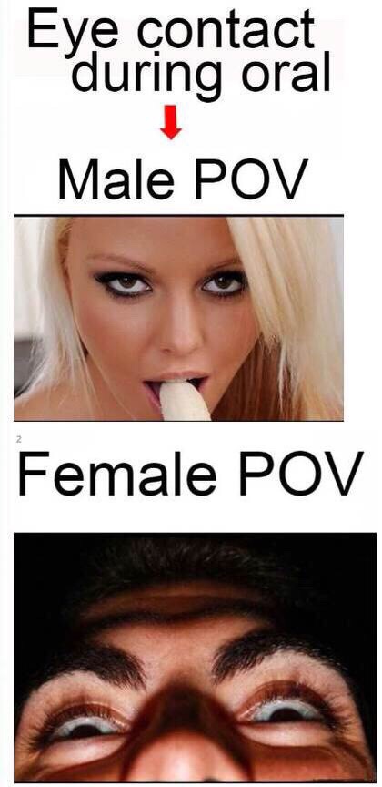 male pov - Eye contact 'during oral Male Pov Female Pov