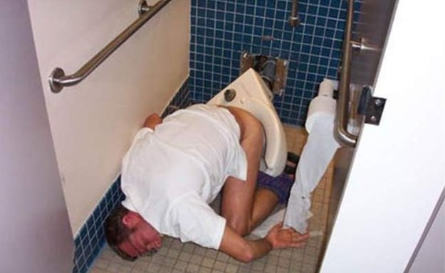 drunk on toilet