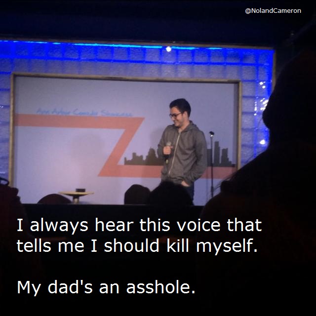 presentation - I always hear this voice that tells me I should kill myself. My dad's an asshole.