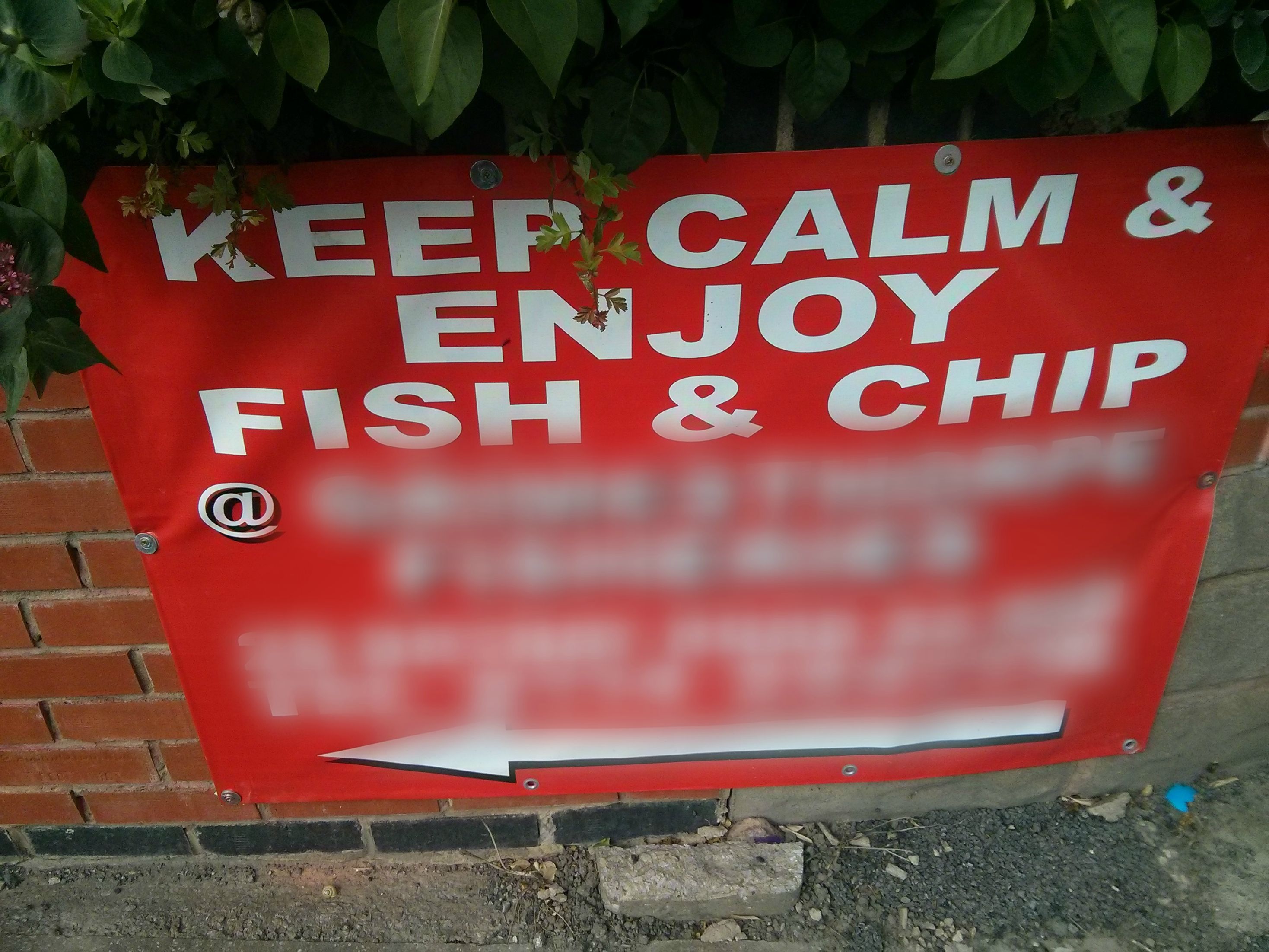 sign - Keep Calm & Enjoy Fish & Chip @