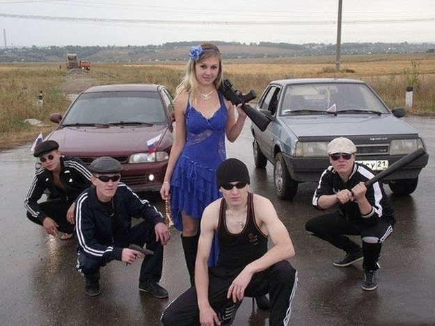 His prom date, posing for a photo with her brothers.