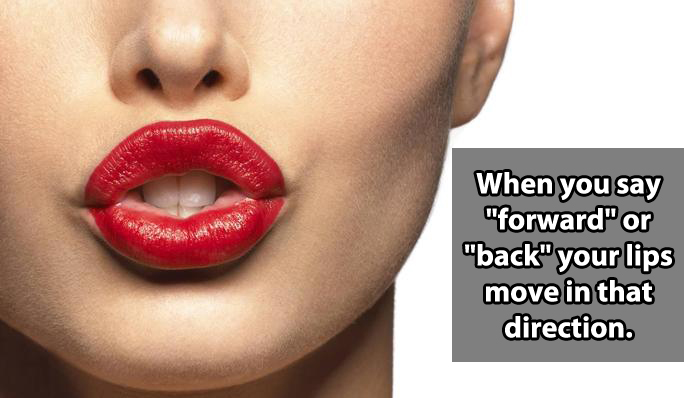 seductive lips - When you say "forward" or "back" your lips move in that direction.