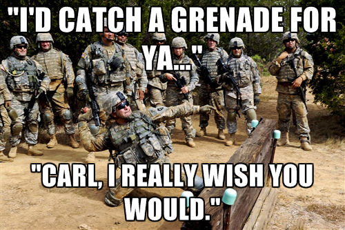 chuck norris threw a grenade - "Td Catch A Grenade For "Carl I Really Wish You Would."
