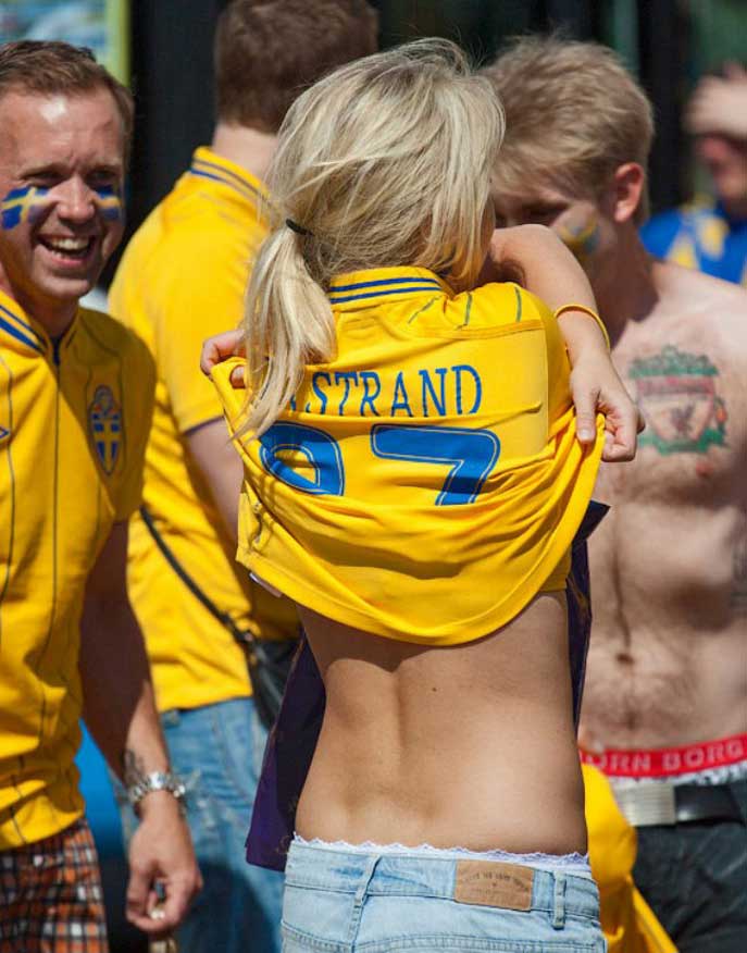 The Swedish national women's football (soccer) team was beaten in a 

friendly match by a group of local teen boys.