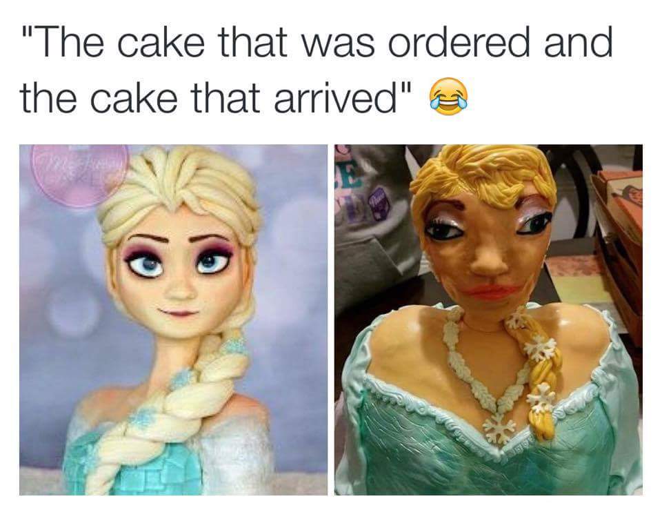 ordered vs what i got cake - "The cake that was ordered and the cake that arrived"