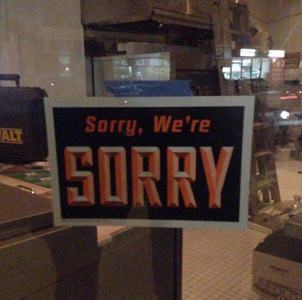 sorry we re sorry - Sorry, We're Sorry