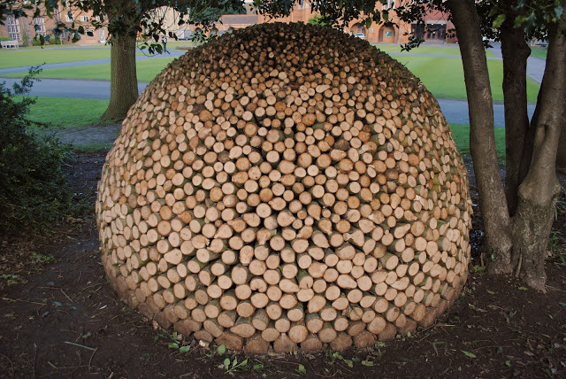 oddly satisfying - wood pile art