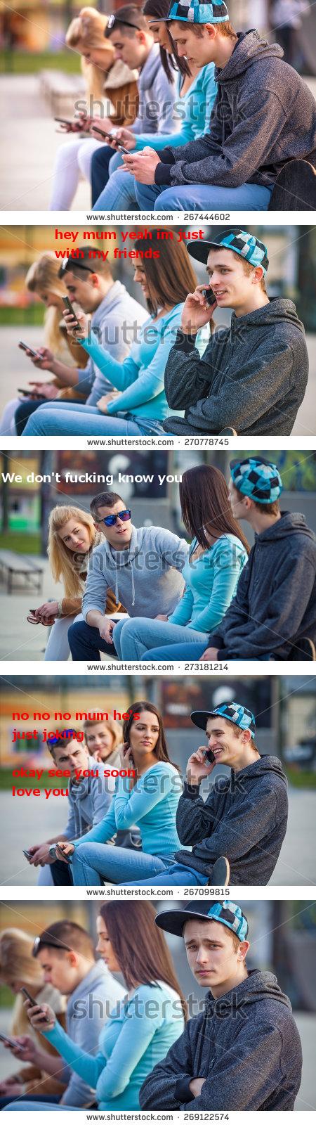 shutterstock funny caption - . 267444602 hey mum yeh in ust with ny friends Shutterst . 270778745 We don't fucking know you ang tekstcl . 273181214 no no no mum hes jual jok ngja ay see you soon! love you shutters . 267099815 e shutterst . 269122574