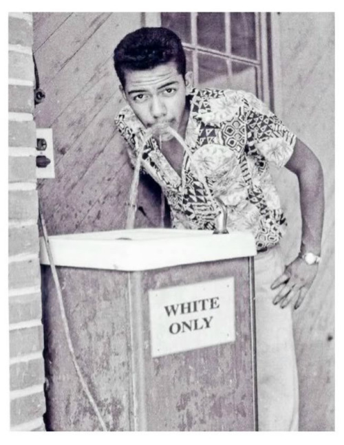 historical photo cecil j williams water fountain - White Only