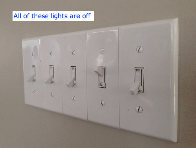 things that will annoy you - All of these lights are off