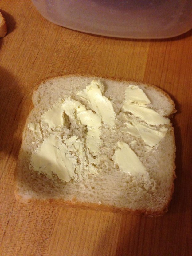 hard butter on bread