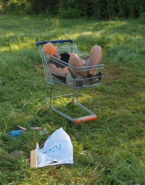 drunk shopping cart