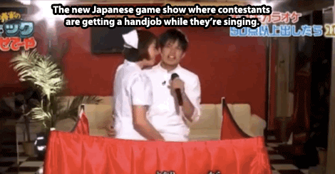 games show japan - The new Japanese game show where contestants are getting a handjob while they're singing Usamples Us