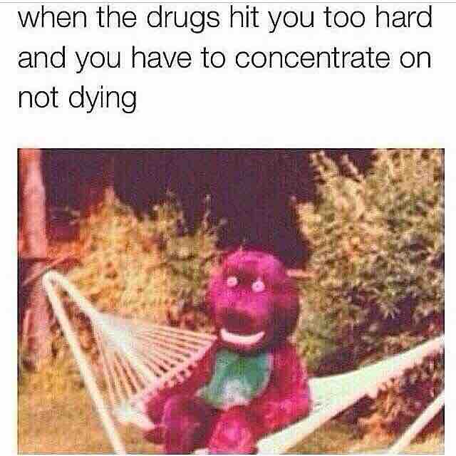 drugs hit you too hard - when the drugs hit you too hard and you have to concentrate on not dying Es L