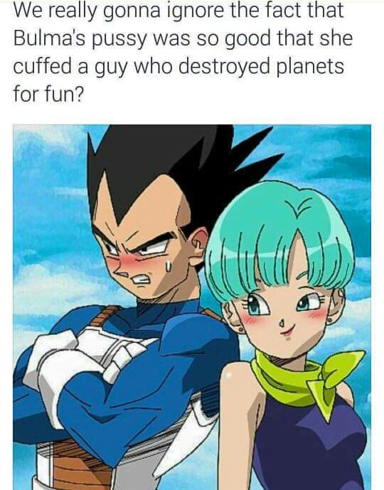 you start masturbating but the plot - We really gonna ignore the fact that Bulma's pussy was so good that she cuffed a guy who destroyed planets for fun?