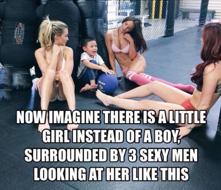 Now Imagine There Is A Little Girl Instead Of A Boy Surrounded By 3 Sexy Men Looking At Her This